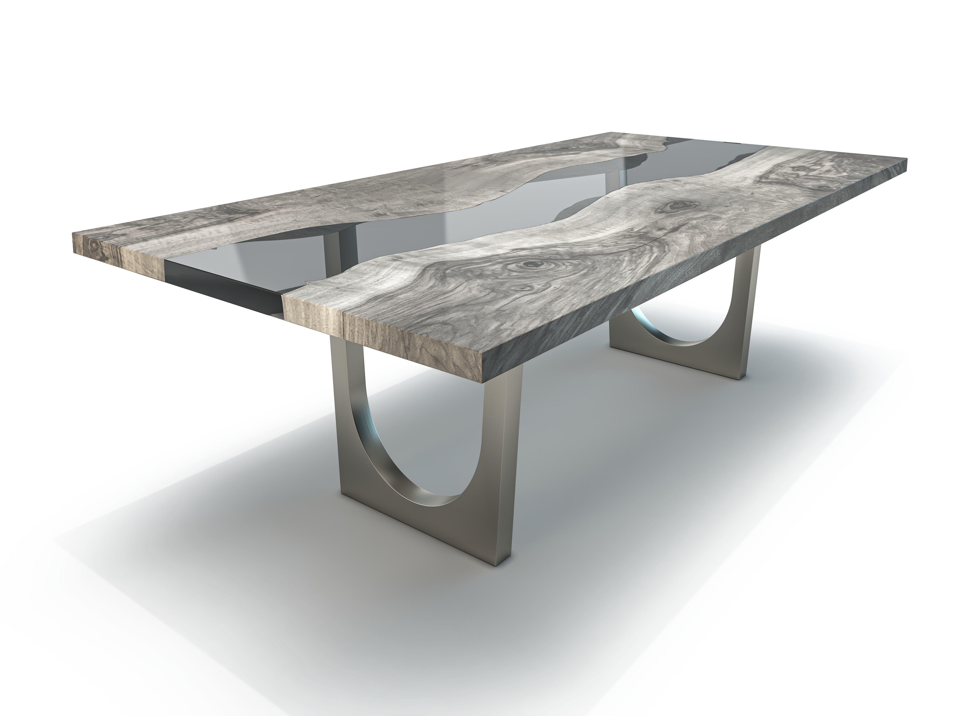 Timberwolf Carna Bleached River Walnut Wood Dining Table