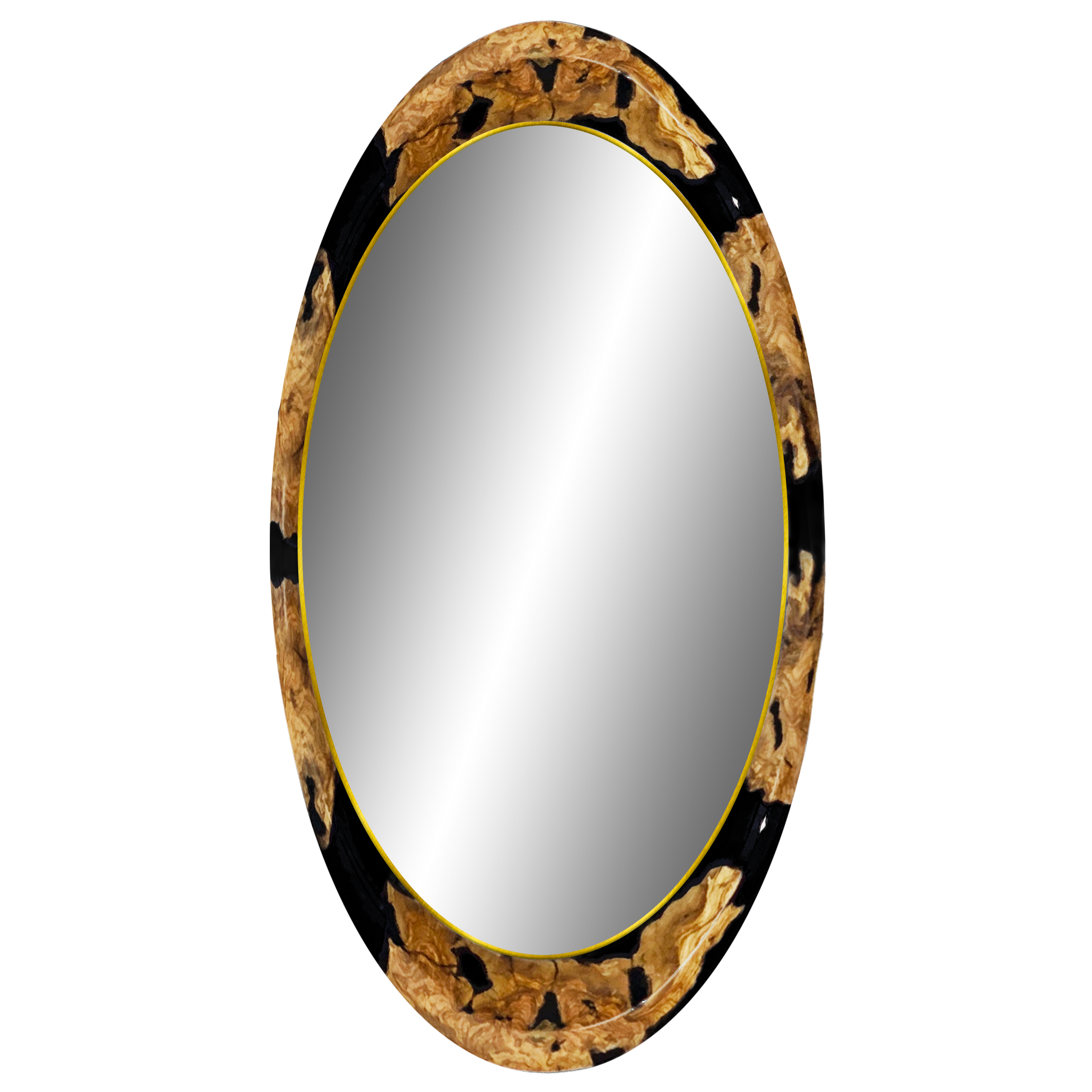 Black Megera Olive Wood Wall Mirror