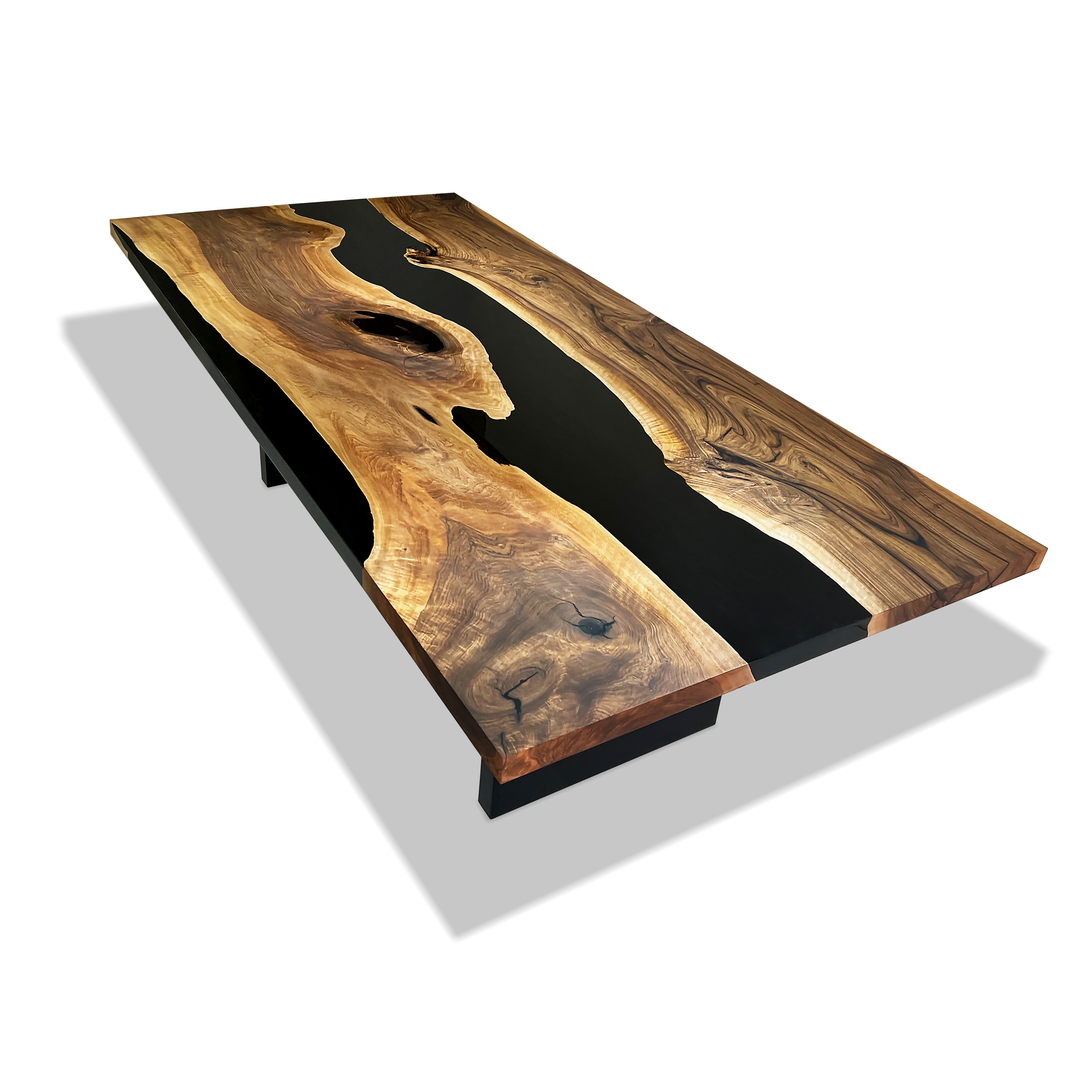 Black Thyria River Walnut Dining Table