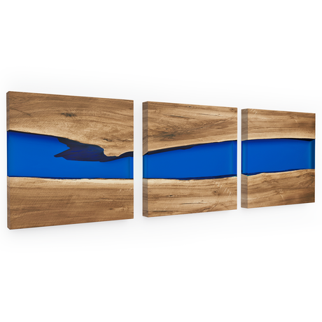 Blue Phaetusa Walnut Wood River Wall Art