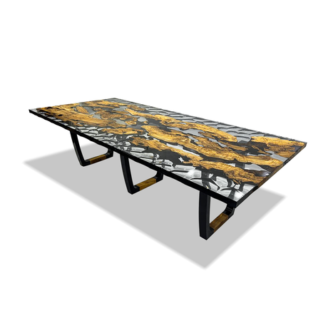 Staphyle Olive Wood Wavy Dining Table